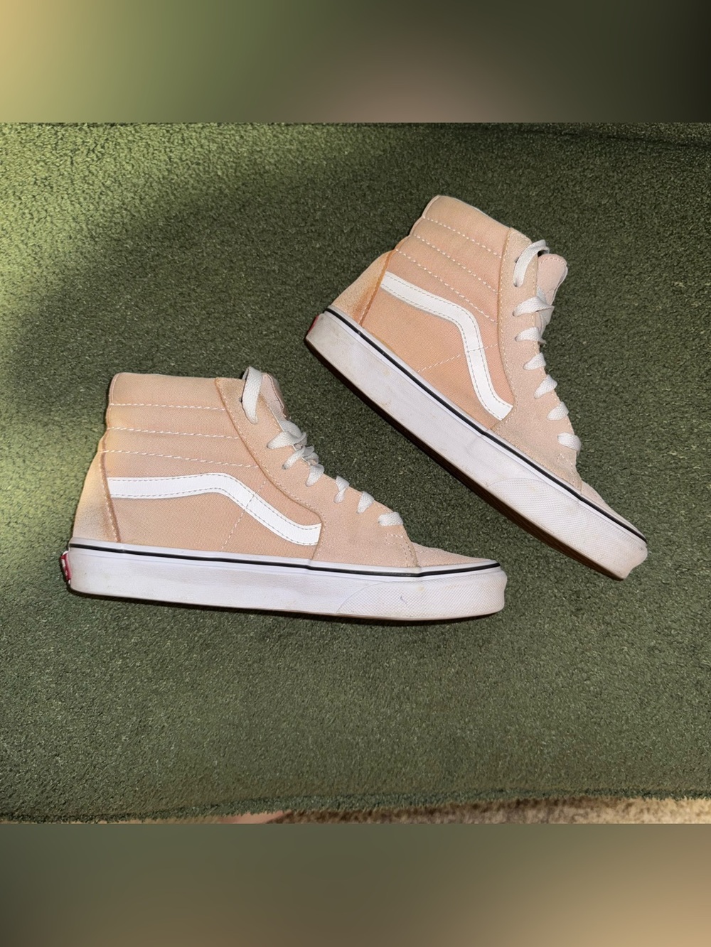 Vans High Top Sneakers in Peach and White